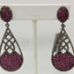 Diamond Silver Earring .925 Oxidized Sterling Silver Diamond Earring, Genuine handmade pave diamond Earring Size 2.48"(24 x 62 MM )