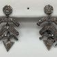 Diamond Silver Earring .925 Oxidized Sterling Silver Diamond Earring, Genuine handmade pave diamond Earring Size 1.76"(22 x 44 MM )