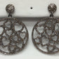 Heart Diamond Silver Earring .925 Oxidized Sterling Silver Diamond Earring, Genuine handmade pave diamond Earring Size 1.80"(32 x 45  MM )