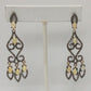 Diamond  Art Deco Opal with Diamond Earring, Pave Diamond Earring, Pave Art Deco Earring, Appx 62 x 18mm. Sterling Silver