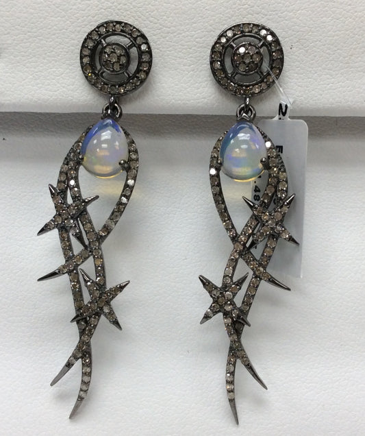 Opal Diamond Earring