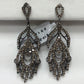 Diamond Silver Earring .925 Oxidized Sterling Silver Diamond Earring, Genuine handmade pave diamond Earring Size 1.80"(14 x 45 MM )