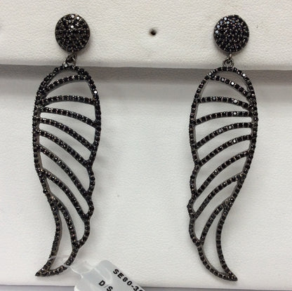 Wings Black Spinel Earring