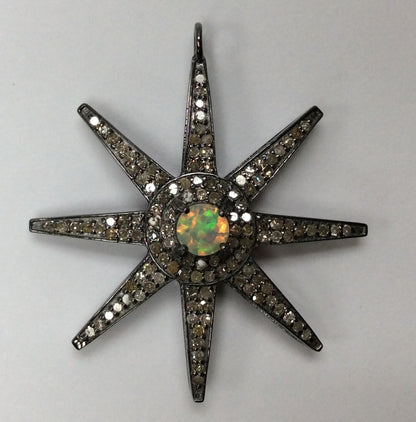 Stars Diamond Charm. Size 34 x 38 mm.