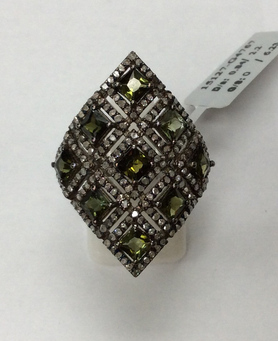 Diamond and Tourmaline Ring