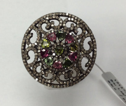 DIAMOND AND MULTI TOURMALINE RINGS