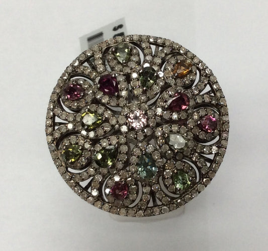 DIAMOND AND MULTI TOURMALINE RINGS