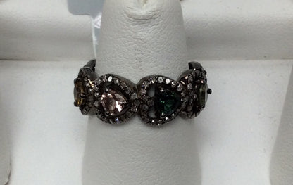 DIAMOND AND MULTI TOURMALINE RING