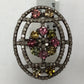 Diamond and Multi Tourmaline Silver Black Rhodium Finish Rings