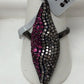 Diamond and Ruby Silver Black Rhodium Finish Rings