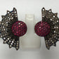 Diamond and Silver Ruby Black Rhodium Finish Ring