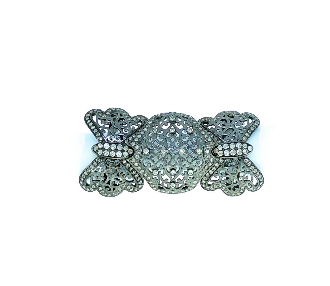 Diamond and Silver Black Rhodium Finish Rings