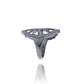 Diamond and Silver Black Rhodium Finish Ring