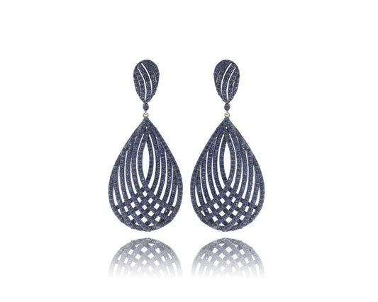 Large Oval Drop Open Earrings