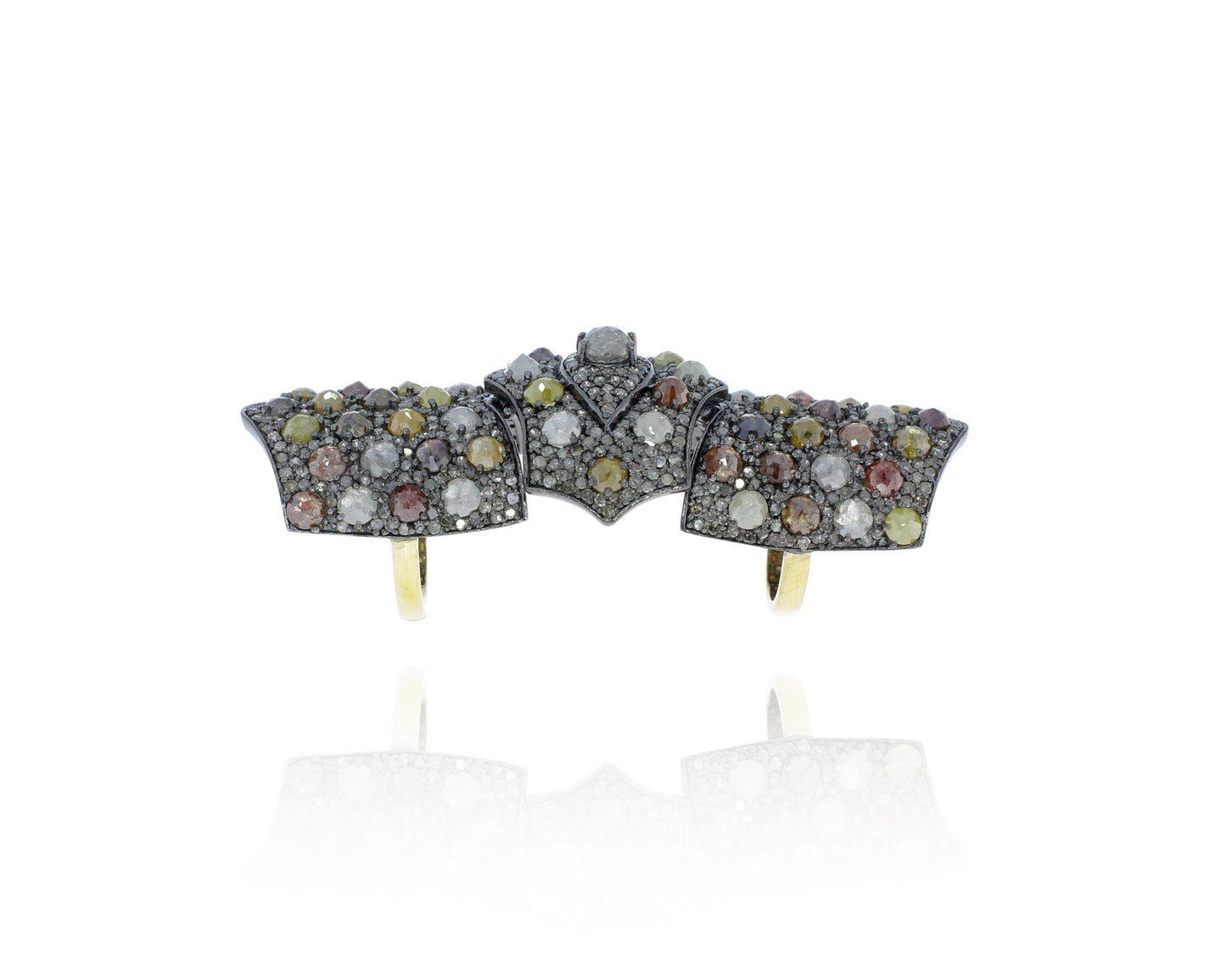 Tunnel Designer Ring Studed with Diamond and Gemstones