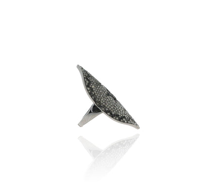 Diamond and Silver Black Rhodium Finish Rings