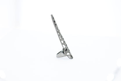 Diamond and Silver Black Rhodium Finish Rings