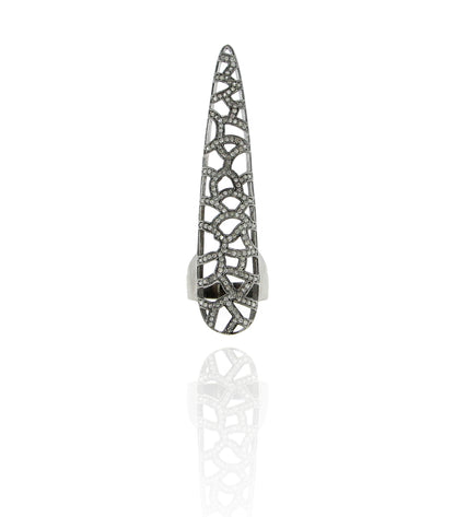 Diamond and Silver Black Rhodium Finish Rings