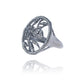 Diamond and Silver Black Rhodium Finish Ring