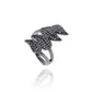 Diamond and Silver Black Rhodium Finish Rings