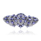 Diamond and Silver Multi Sapphire Stone Black Rhodium Finish Ring