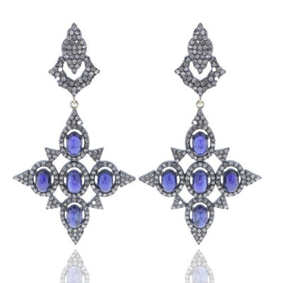 DESIGNER PARTY EARRING WITH DIAMOND AND GEMSTONES
