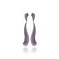 Diamond and Silver Ruby Black Rhodium Finish Earrings
