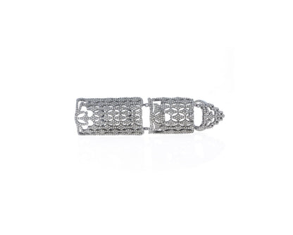 Diamond Full Finger Joint Ring Hollow Pattern Knuckle Rings,Pave Diamond Ring,Diamond Ring,Pave Ring, Statement Ring, Oxidized Silver