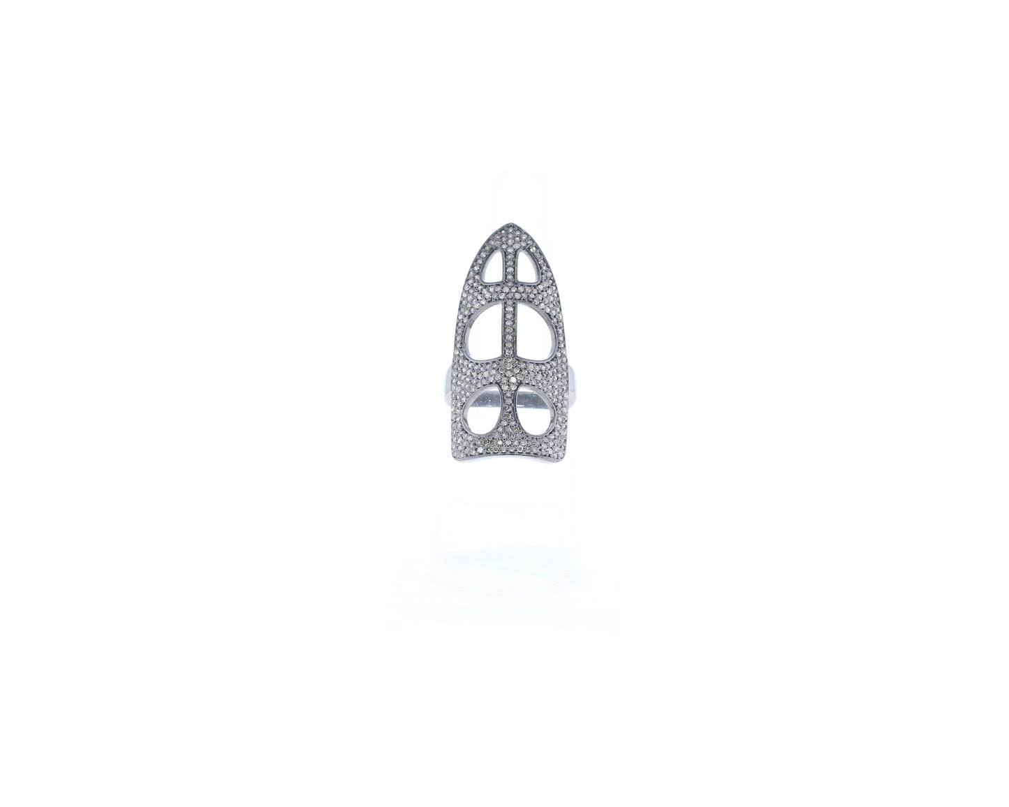Diamond and Silver Black Rhodium Finish Rings