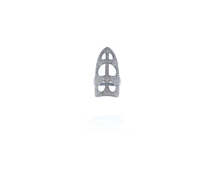 Diamond and Silver Black Rhodium Finish Rings
