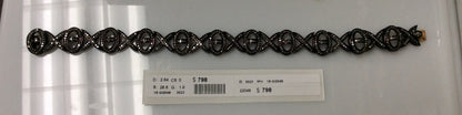 Diamond and Silver Black Rhodium Finish Bracelets .