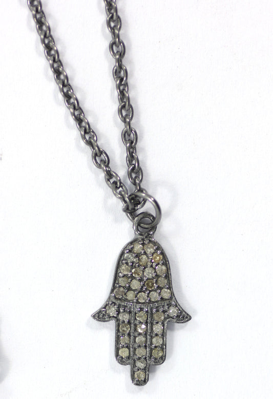 Hamsa Hand Diamond Charm