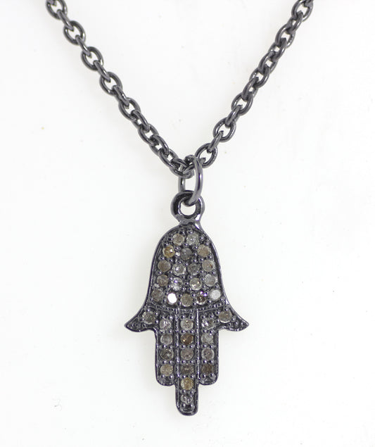 Hamsa Hand Diamond Charm