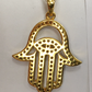 14K Solid Gold Diamond Hamsa Hand Pendants. Genuine handmade pave diamond Pendant. Approx Size 1.28 "(24 x 32 mm)