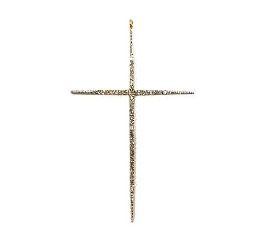 14K Solid Gold Cross Diamond Pendants