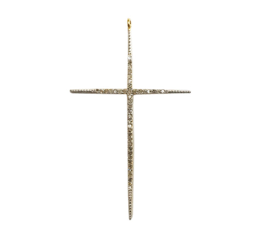 14K Solid Gold Cross Diamond Pendants