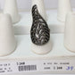 Diamond Full Leaf Shape Diamond Ring, Pave Diamond Ring, Pave Full Leaf Ring, Approx 38 x 17mm. Sterling Silver
