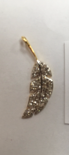 14k Solid Gold Leaf Shape Diamond Pendants. Genuine handmade pave diamond Pendant. Approx Size 0.92"(7 x 23 mm)