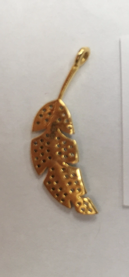 14k Solid Gold Leaf Shape Diamond Pendants. Genuine handmade pave diamond Pendant. Approx Size 0.92"(7 x 23 mm)