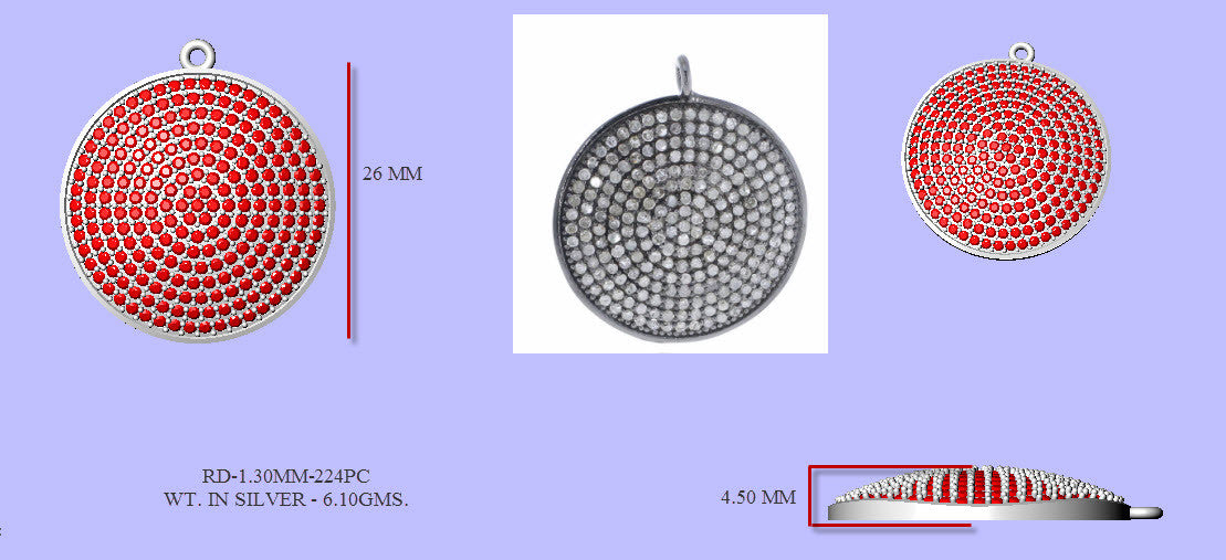Coin Disc  Diamond Pendant