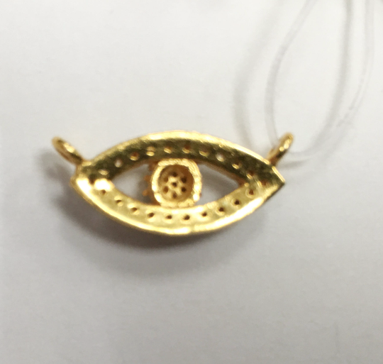 14k Solid Gold Evil Eye Diamond Pendants. Genuine handmade pave diamond Pendant. Approx Size 0.64 "(9 x 16 mm)