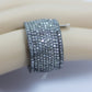 Pave Cigar Band Diamond Ring .925 Oxidized Sterling Silver Diamond Ring, Genuine handmade pave diamond Ring Size Approx 0.96"(13 x 24 MM)