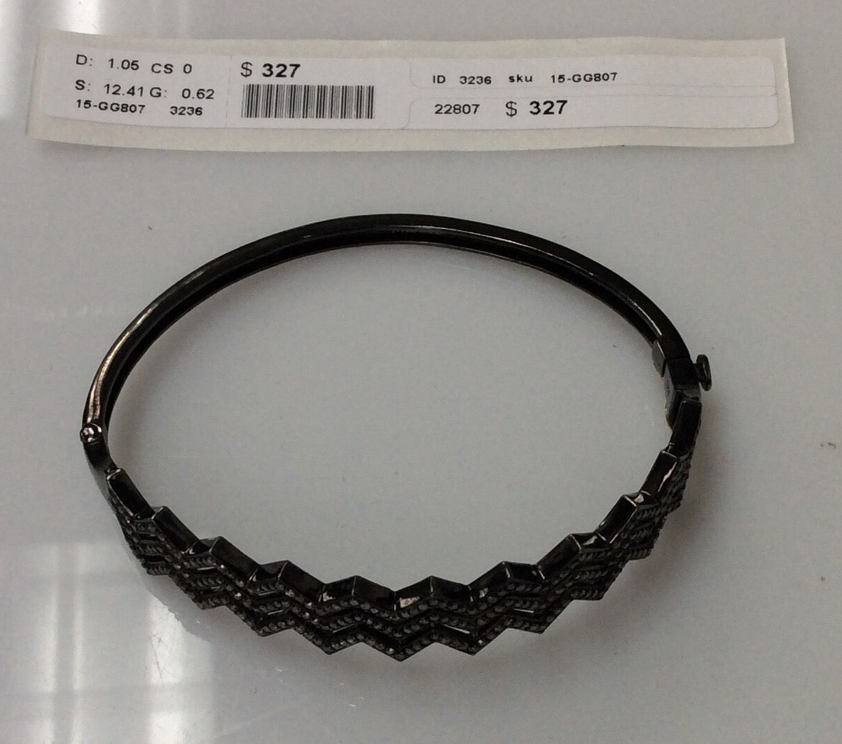Diamond and Silver Black Rhodium Finish Bracelets