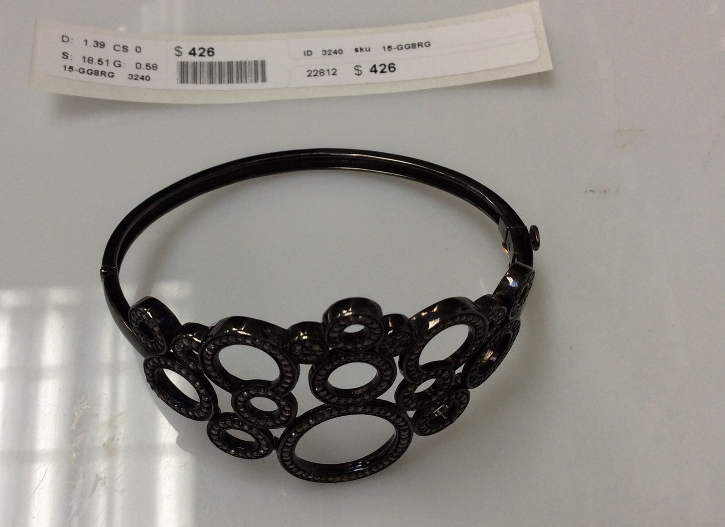 Silver and Diamond Pave  Bangles