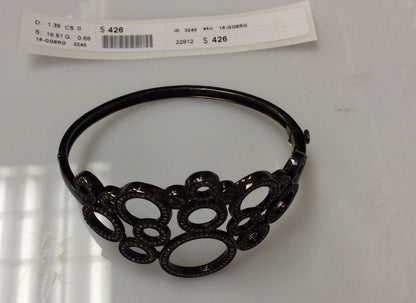 Silver and Diamond Pave  Bangles