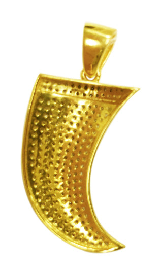14K Solid Gold Diamond Horns Shape Pendants