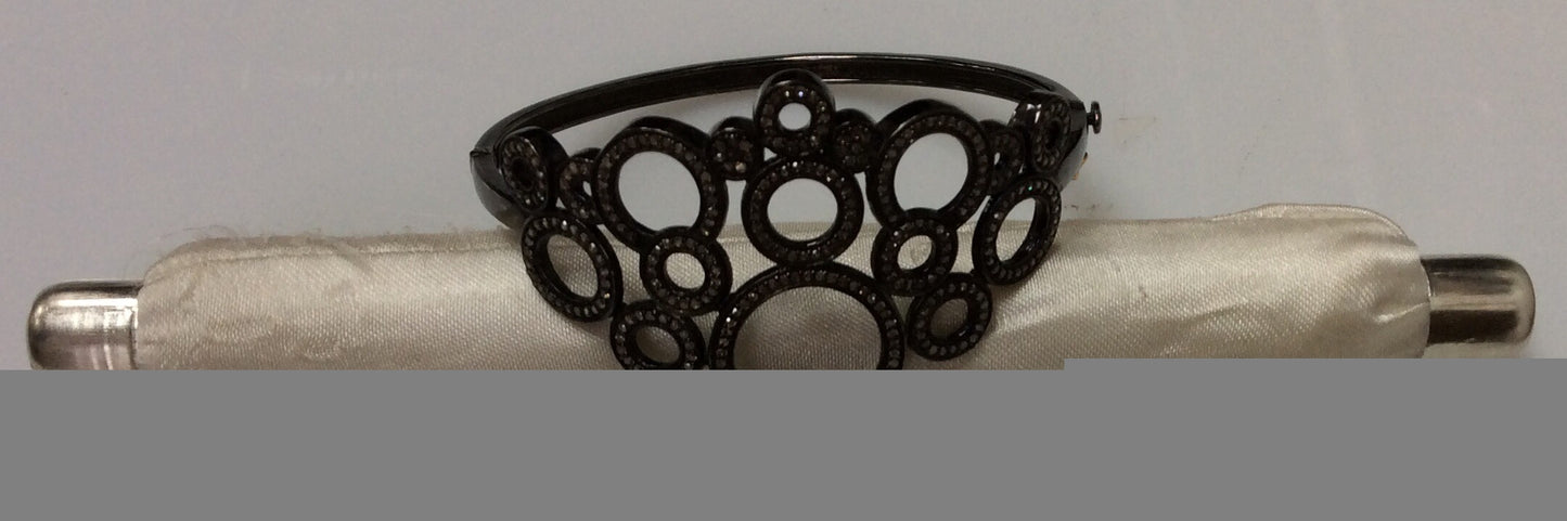Silver and Diamond Pave  Bangles