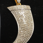 14K Solid Gold Diamond Horns Shape Pendants