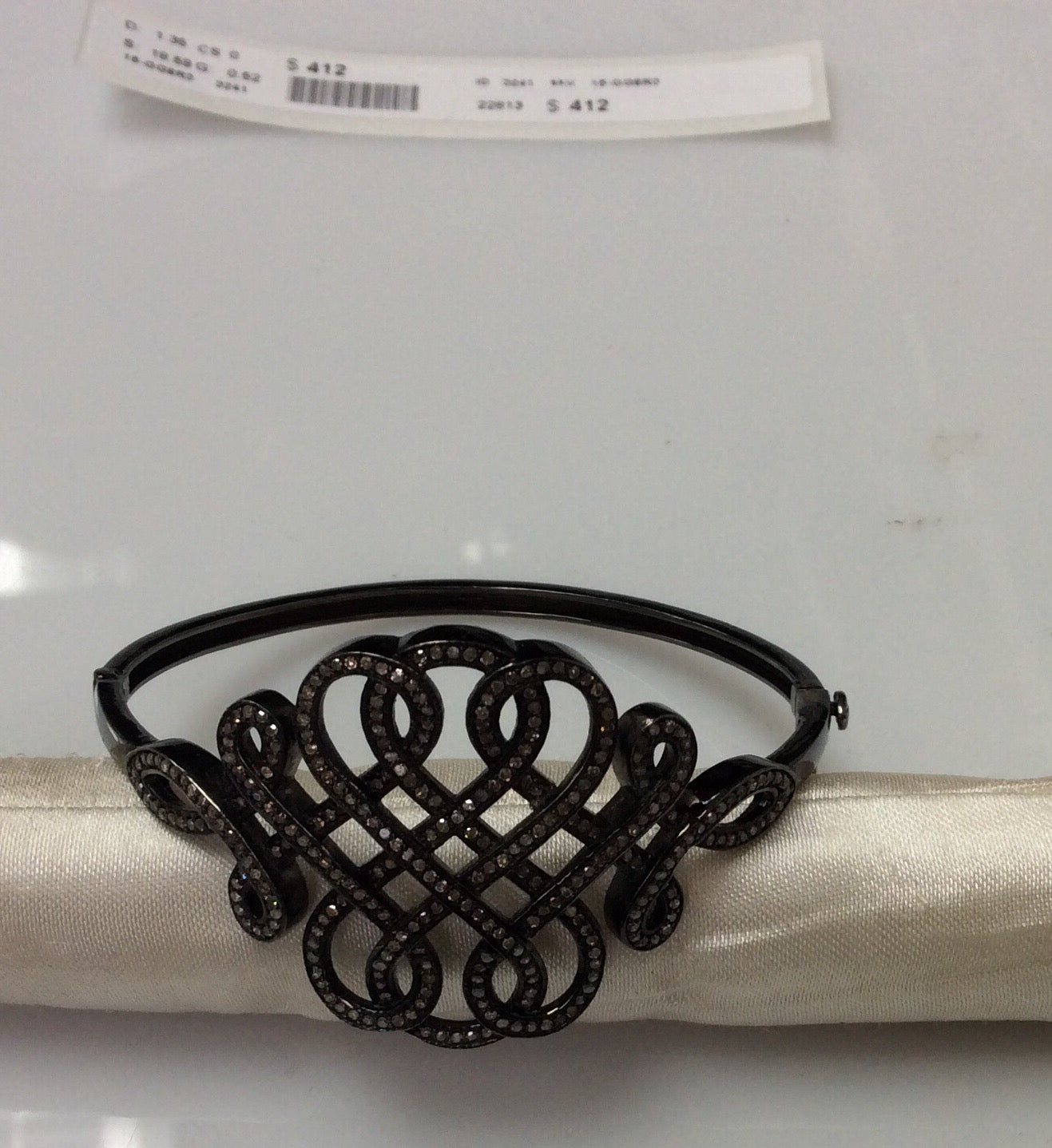 Silver and Diamond Pave  Bangles