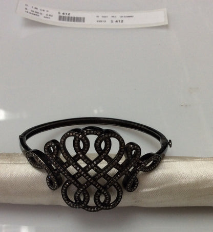 Silver and Diamond Pave  Bangles
